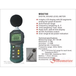 Sinometer MS6700 Auto Range Digital Sound Level Meter Tester