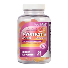 NutraA2Z Women Multivitamin Gummies, 60 Gummies (Peach, Orange & Strawberry Flavors)