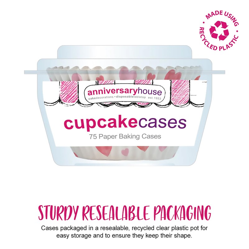 Anniversary House Cupcake Cases, 75 Pieces, Greaseproof Paper Baking Cups,