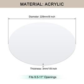 Awclub Lampshade Diffuser, 9" Diameter Round Diffuser Lamp Shade for Drum Style Lampshades Pendants Softening Light, DIY Light Fits 9.5-11" Openings, Frosted White Acrylic