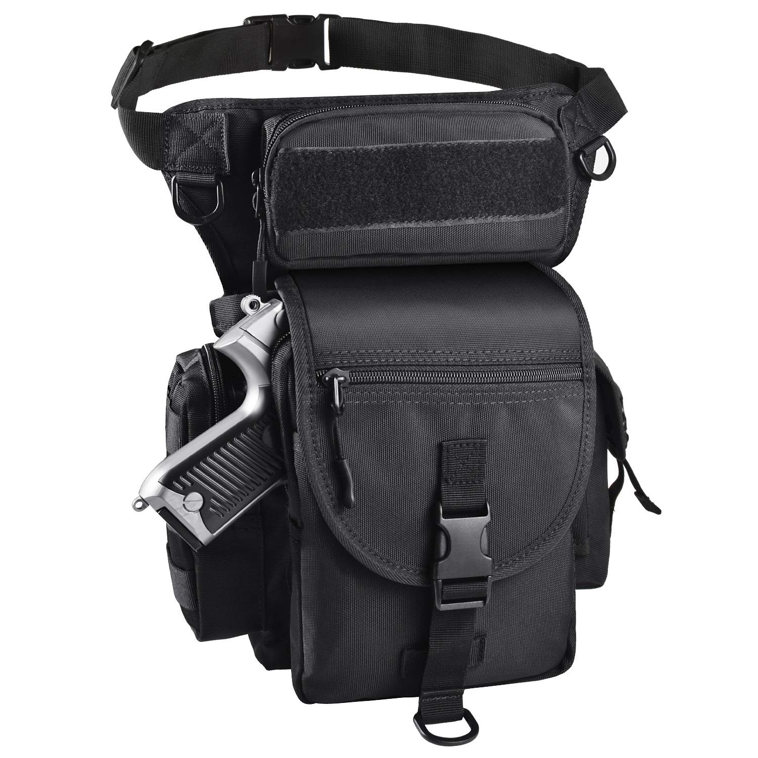 LarKoo Tactical Drop Leg Bag with Pistol Holster Leg Panel Thigh Leg