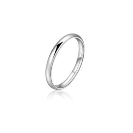 CANDYFANCY 2mm Sterling Silver Wedding Band Ring for Women Polish Plain Dome Comfort Fit Classic Minimalist Pinky Ring Size 4.25