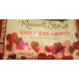 Russell Stover Iddy Biddy Hearts 50 Chocolate Mini Hearts-BRAND NEW-SHIPS N 24HR