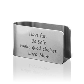 PUVOXHO Have Fun Be Safe Make Good Choices Engraved Stainless Steel Car Visor Clip, Travels Visor Car Accessories, Driving Safety Prayer Gifts for Son Daughter, Sweet 16 Gifts, Reminder to Stay Safe