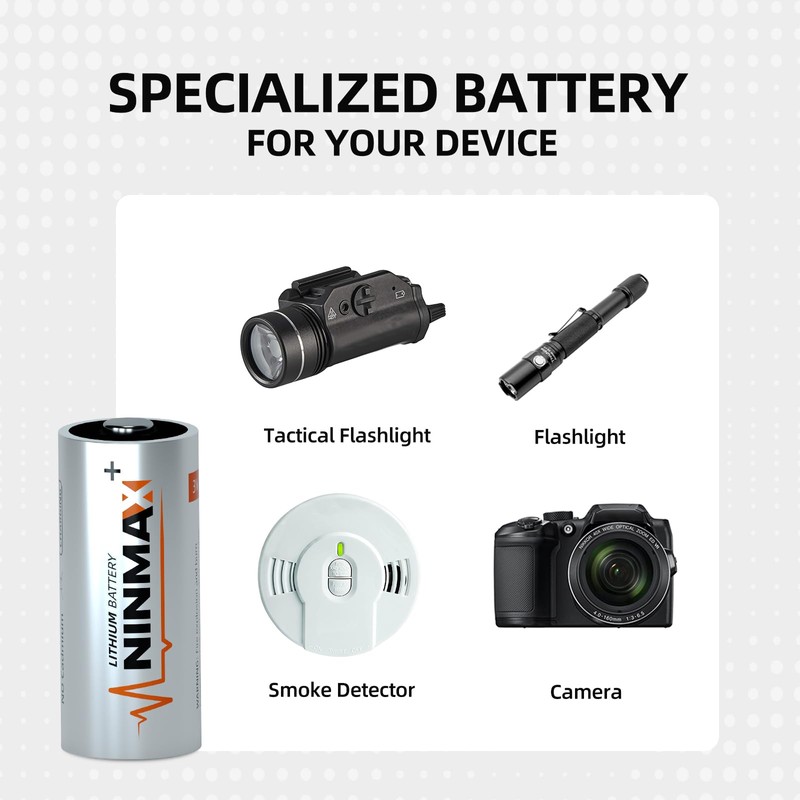 NINMAX® CR123A 3V Lithium Battery 6 Pack, No.1 1700mAh 3