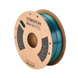 Comgrow Tri-Colors Silk PLA 3D Printer Filament, Rainbow PLA Filament 1.75mm, Dimensional Accuracy +/- 0.02 mm, 1KG Spool, Coextrusion 3D Filament with Shiny Silk Copper-Green-Purple