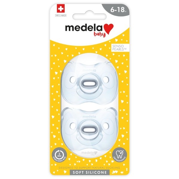 Medela Baby Soft Silicone Soother with Steribox (6-18 Months) Blue X 2
