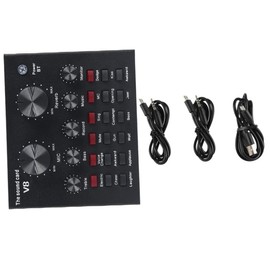 Kisangel 1 Set Professional Live Sound Card Mixer with Automatic Volume Control Audio for Streaming Singing and Music Complete Condenser Microphone