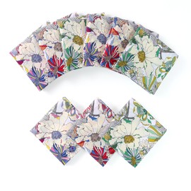 HOULIFE Women's Handkerchiefs - Flower Handkerchiefs, Women's Handkerchiefs, Pure 60S Combed Cotton for Everyday Use Wedding, 45 x 45 cm, 6/12 Pieces, mixed