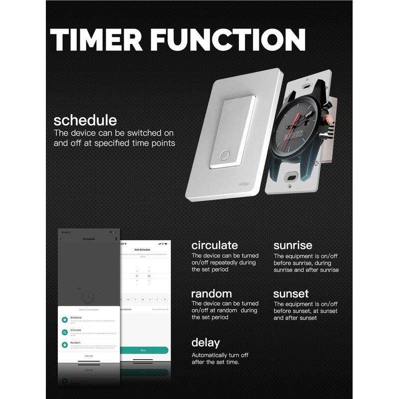 MOES Zigbee 3 Way Light Switch, 3 Gang Smart Wall