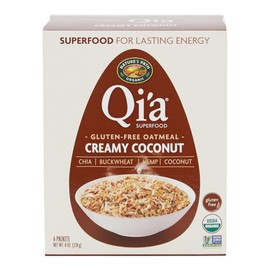 Qi'a Superfood Organic Hot Oatmeal - Creamy Coconut - 2 Boxes with 6 Packets Each Box (12 Packets Total) (8 oz each)