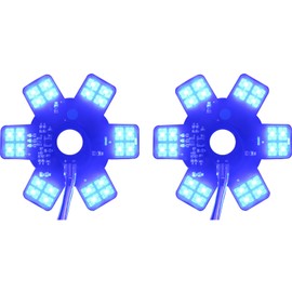 2PCS Air Cleaner LED Light 5" Truck Decorative Hex Style Air Filter Lamp for Peterbilt, Kenworth, Trailers, RVs', Campers Support IP67 12-24V Sold Individually(Blue)