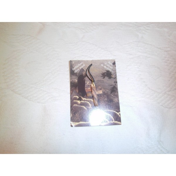 Bethlehem Olive Wood Cross necklace handcrafted in the West Bank