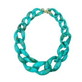 Gargantilla de cadena gruesa de moda para mujer, collar grande, collar de abalorio acrílicas, collar grande, collar de moda, clásico, punk, bohemio, collar de resina, peso ligero, hecho a mano,