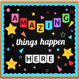 LioNergy Classroon Bulletin Board Decoration Set Welcome Bulletin Board Wall Door Decor for Kindergarten Preschool Elementary Middle School - Amazing Things Happen Here