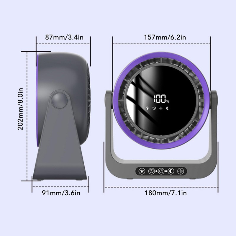 Generic Air Circulator Fan, USB Digital Display Desk Fan with