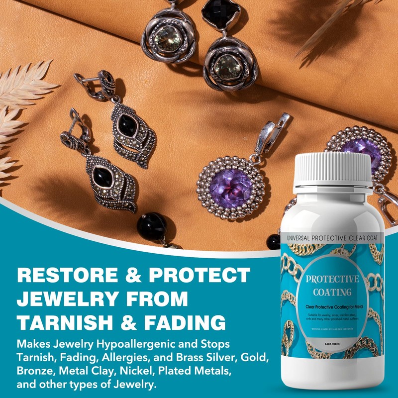 4 Oz. Clear, Protective Coating for Metal, Jewelry Coating, Jewelry