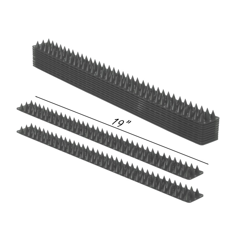 Outdoor Plastic Repellent Wall Defender Fence Spikes for Birds, 10