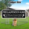Freilaufender Hund Brushed Aluminium 25 x 9 cm, Warning Dog