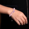 Jewever Chip Reiki Raw Amethyst Rose Quartz Crystal Bracelet for