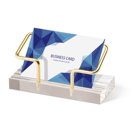 Acrylic Business Card Holder for Desk, Business Card Organizer, Business Card Display Holder for Exhibition Home Office (White)