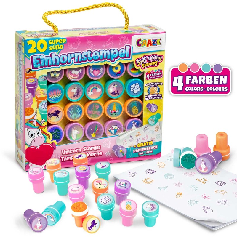 Craze Stamp Case 26 Stamps for Children Unicorn Motifs Stamp