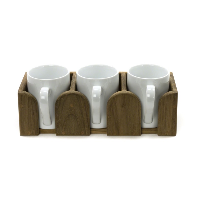 Whitecap 62410 Teak Three-Mug Rack