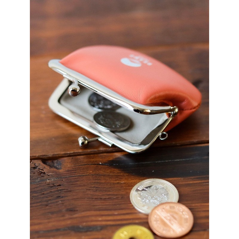 Beams Japan Matsunoya Cowhide Leather Mini Wallet Pouch, orange, ONE