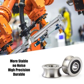 5Pcs Deep U Groove Ball Track Guide Bearing, Stainless Steel Bearing Pulley Wheel Bearings Wheel Wire Rope Pulley