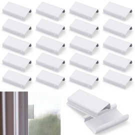Yaocom Yaocom 40 Pcs Window Screen Pull Tabs Window Screen Spline Channel Pull Lift Tabs Aluminum Replacement Parts for Anti UV Don't Broken C Shape (White)