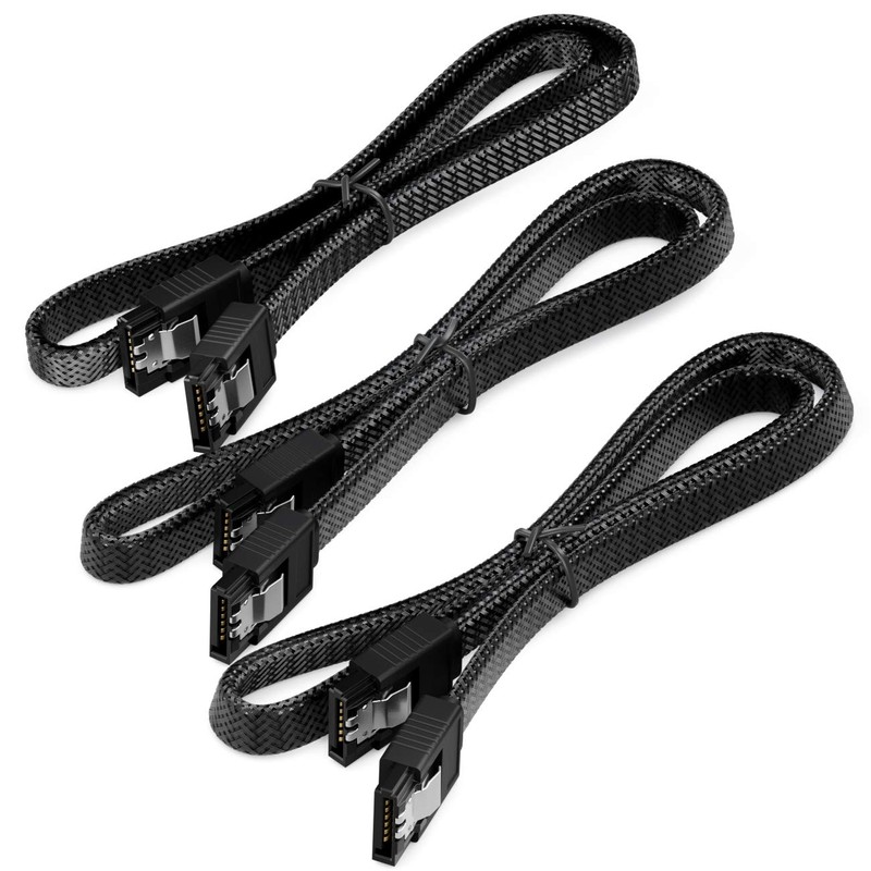 deleyCON 3 x 30 cm SATA 3 Cable Nylon Set