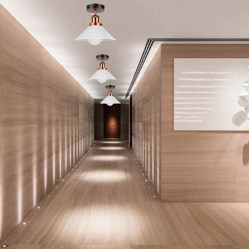 LEDSone Modern Metal Ceiling Light Semi Flush Light Metal Ceiling