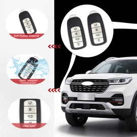 2Pcs Smart Car Key Fob Case, Soft TPU Remote Key Fob Cover Keychain Protector Accessories, Silver Car Key Fob Protector Key Shell Compatible with Chery Omoda 5 Compatible with Tiggo 8 Pro 8 Plus