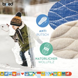 Biped Z2692 2 Pairs of Children's Insoles with Real Lambswool and Aluminium - beige, size: 30-31