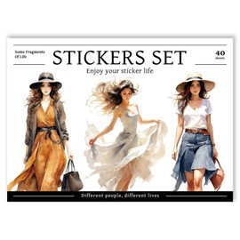 Bomichi People Stickers Book, 40 Sheets 299 Pcs Journaling Scrapbooking Stickers for Bullet Journals, Planners, Letter Card Making, Collage Art, Crafts, Water Bottle