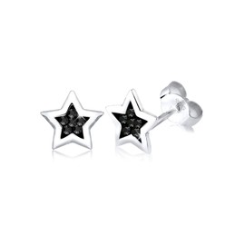 Elli Star Women Silver Crystal Stud Earrings 0303141411