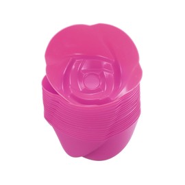 uxcell 18pcs Silicone Cupcake Liners, 2.75 Inch Reusable Baking Cups Nonstick Muffins Mold for Birthday Wedding Party, Rose Red Flower