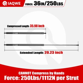36Inch 250Lbs/1112N Gas Struts Shock Spring Lift Support for Tonneau Cover Heavy Duty RV Bed TV Cabinet Murphy Truck Bed Floor Hatch Storage Toolbox Lid Truck Topper Camper Window, 2Pcs by IAQWE