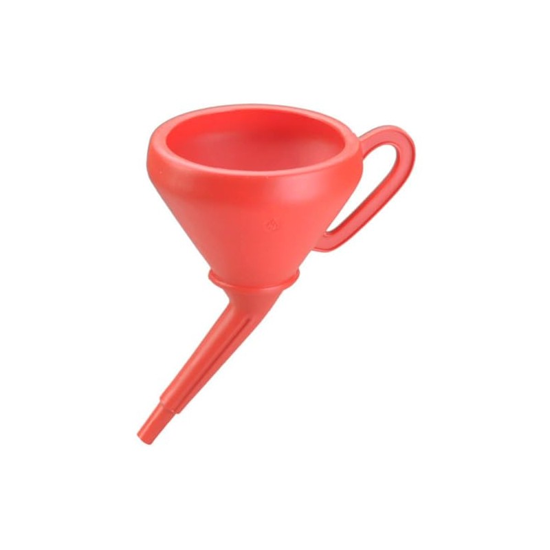 hünersdorff 955200 Universaltrichter 205mm mit Griff, Spritzschutz & Sieb, rot,