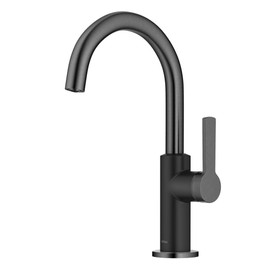 KRAUS Oletto Single Handle Kitchen Bar Faucet in Matte Black/Spot Free Black Stainless, KPF-2822MBSFSB