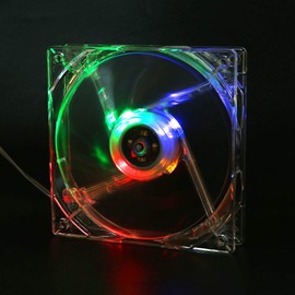 Pokerty Cooling Fan, 12CM 5V USB Transparent LED Colorful Light Cooling Fan PC Computer CPU Cooling Fan