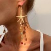 BOOZIQ Starfish Tassel Dangle Earrings for Women Sea Shell Earrings