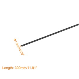 sourcing map Pack of 3 Carbon Fibre Rod for RC Aeroplane DIY Tube Quadcopter Arm 1.5 mm x 300 mm