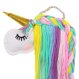 POFET Hair Clips Storage Girls Unicorn Headband Holder Kids Hair Accessories Headband Holder Organiser Rainbow Yarn Tassels Decorations