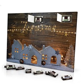 printplanet - Adventskalender mit Namen Jerome - gefüllt mit Schokoladen-Füllung - personalisiert mit Namens-Motiv Lichterkette - Schoko-Kalender, Weihnachtskalender, Namenskalender