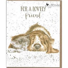 Wrendale Designs - 'Dog And Catnap' Card