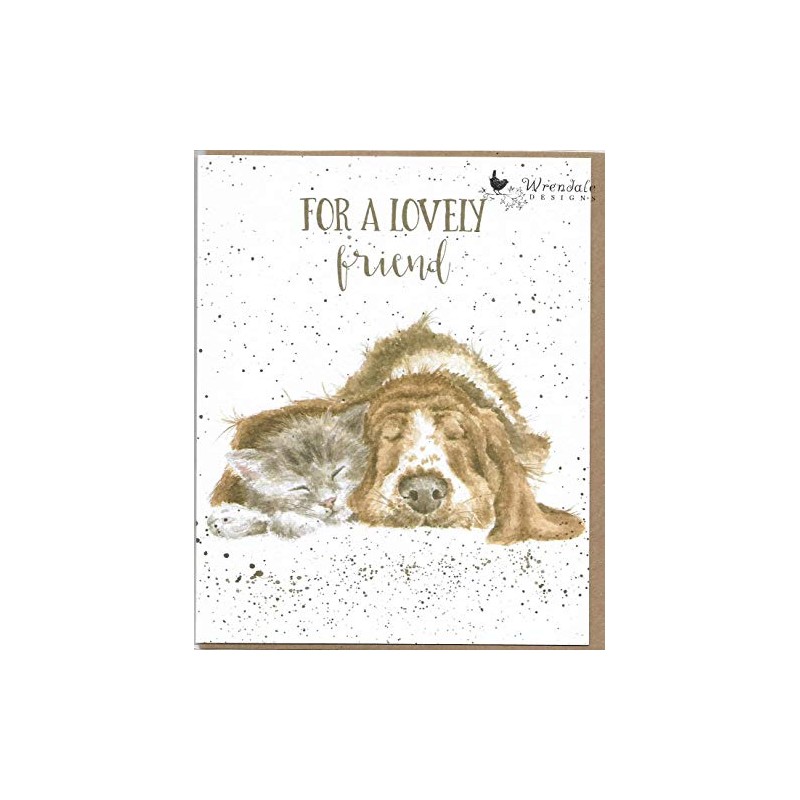 Wrendale Designs - 'Dog And Catnap' Card