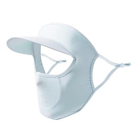 Cubierta completa para la cara, protector solar, velo facial, protección UV, protección solar, para mujeres y niñas, sombrero de verano con escudo para los ojos (azul)