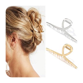 CAKURE Metal Claw Clips Gold Hair Clips Large Claw Jaw Clips for Thick Thin Hair Accessories for Women