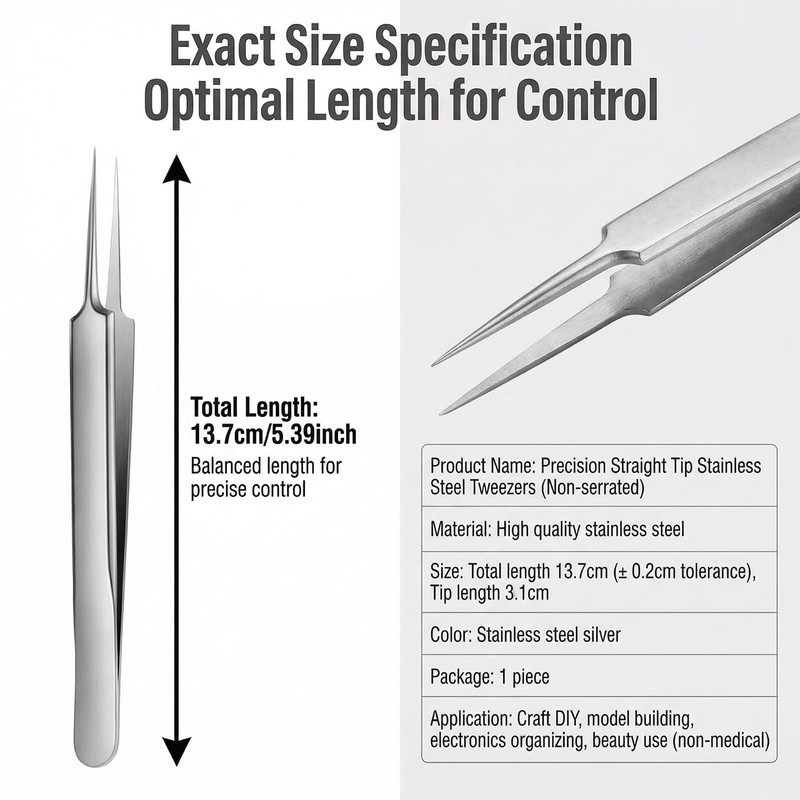 ericotry 1Pcs Stainless Steel Pointed Tweezers Ingrown Hair Tweezer Blackhead